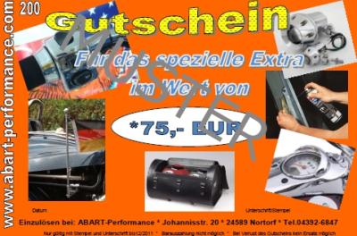 Gutschein f�r Zubeh�r 75,00 EUR