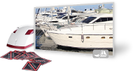 Motor- und Seegelboot