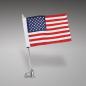 Preview: Fahnenmast Chrom mit USA Flagge Höhe ca 290mm für 13mm / 16mm Rohr