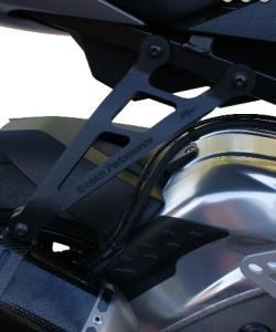 BMW S 1000 RR  Auspuffhalter für Akrapovic Auspuff inkl. Abdeckplatte Fußrastenträger 2010 - 2014