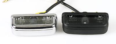 License plate lights, black housing