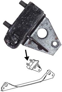 Rubber mount gearbox, rear, left