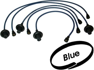 Ignition cable set silicone blue