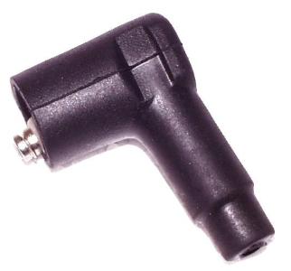 Spark plug connector 90° with sawtooth connection