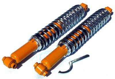 Stoßdämpfer mit Chromfeder , gelb , für VW Käfer / Trike Hinterachse