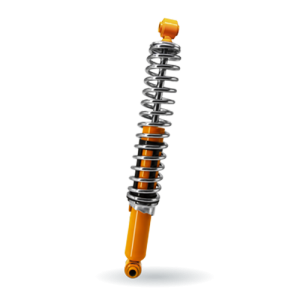 Preview: Shock absorber / Chrome spring, yellow , rear, all models VW beetle / Trike