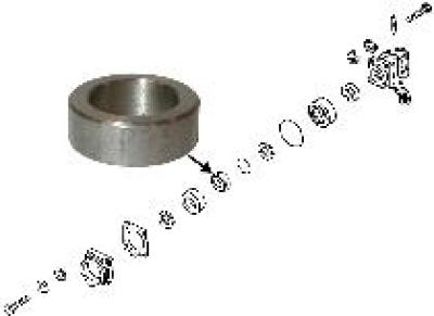 Distance ring for rear axle, the outside