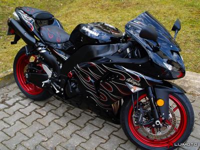 Luimoto Sitzbankbezug Flame Edition Beifahrer für Kawasaki  ZX-10R  06-07