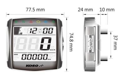 Tachometer KOSO Digital XR-S01 mit Straßenzulassung (ABE)