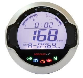 KOSO Tachometer & Drehzahlmesser  D64 DL-03SR  + Signalleuchten (LCD Display) mit ABE / KBA