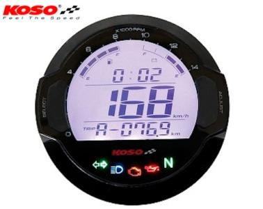 KOSO Tachometer & Drehzahlmesser  D64 DL-03SR  + Signalleuchten (LCD Display) mit ABE / KBA