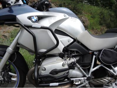 RD-Moto Crash frames black - cylinder protection + upper part for BMW R1200GS Adventure 2004 - 2007