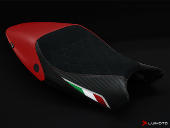 1221103 BLACK DIAMOND STITCH/SUEDE/CF BLACK/RED/RED STITCH PANELS