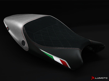 1221105 BLACK DIAMOND STITCH/SUEDE/CF BLACK/SILVER/RED STITCH PANELS