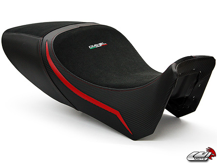 schwarz/Carbon schwarz,rote Nähte,Diavel Logo