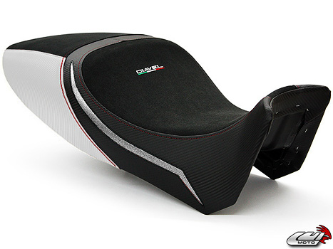 schwarz/ Carbon weiß, carbon silberne Welle,rote Nähte, Diavel L