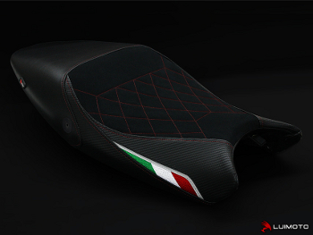 1221102 RED DIAMOND STITCH/SUEDE/CF BLACK/BLACK/RED STITCH PANELS