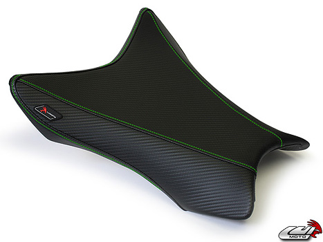 cf black with green stitching 