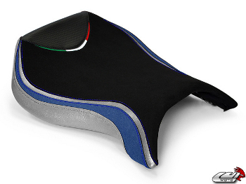 7012103 SUEDE/ITALIAN FLAG EMB/SILVER/BLUE/BLUE STITCH
