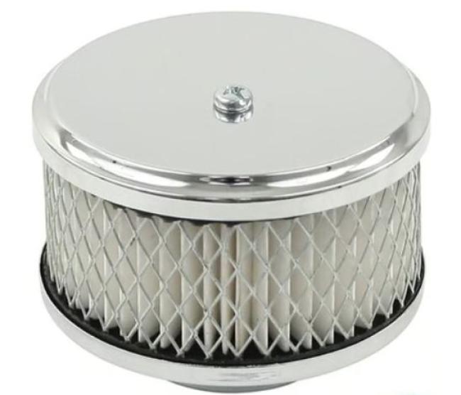 Mini air filter chrome for standard carburettor VW beetle type-1 approx. 3" high