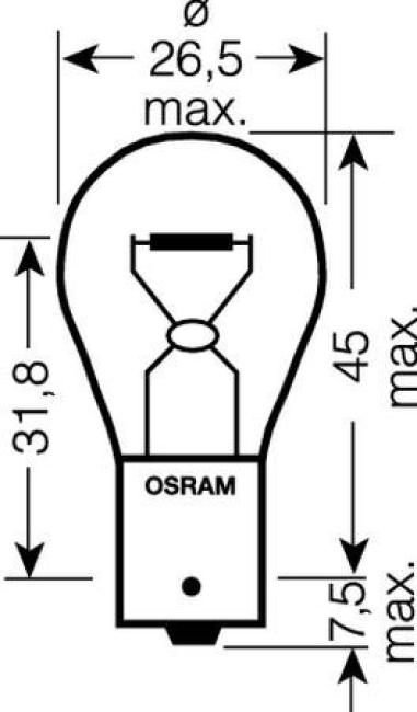 Kugelglühlampe 21W gelb