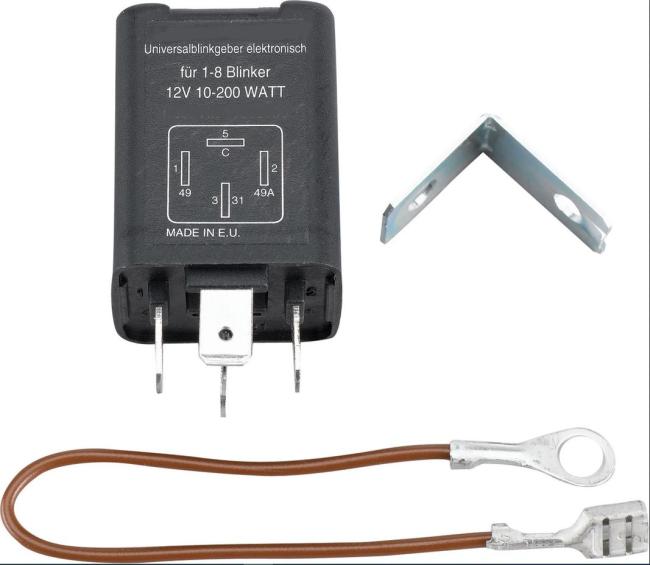 Elektronisches Blinkrelais 4-polig 12V 10-200W z.B Rewaco Trike
