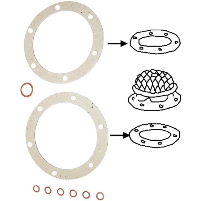 Gasket set, oil sump plate for VW beetle Typ1 engine 1200-1600ccm ( German quality)