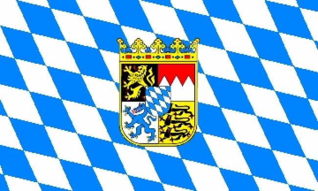 Flagge des Bundeslandes "Bayern"  Wappen/Raute