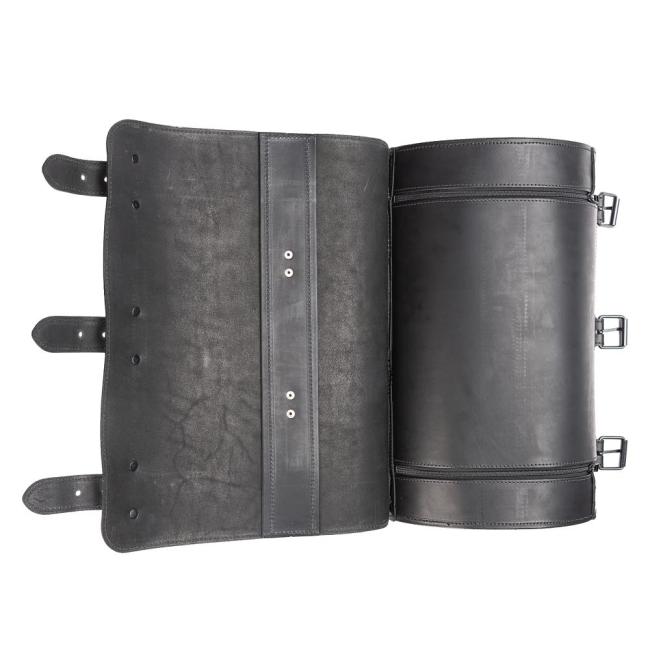 Leather saddle bag MOT-2 with studs 37,5l