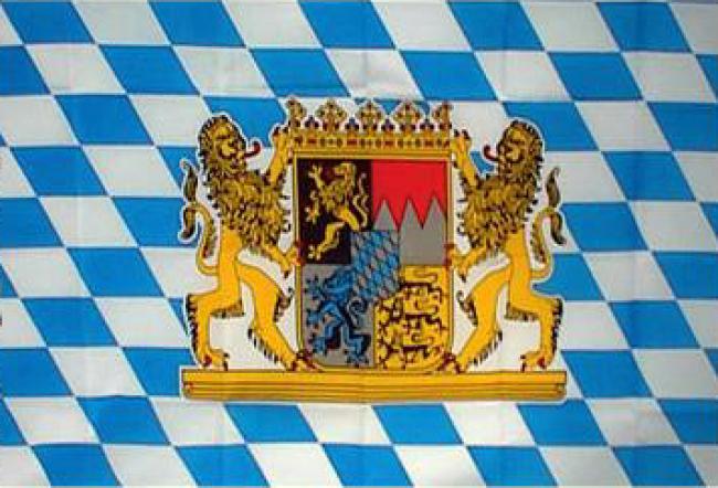 Flagge des Bundeslandes "Bayern"  Löwe+Wappen/Raute