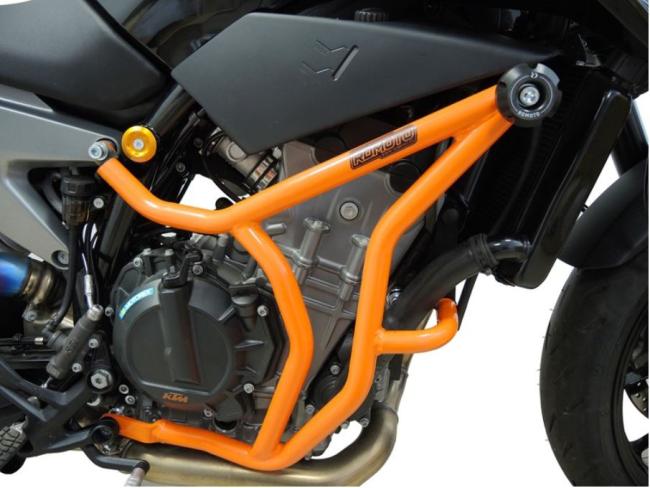 RD-Moto Crash frames orange + slider for KTM 790 Duke 2018+ / 890 Duke 2020+