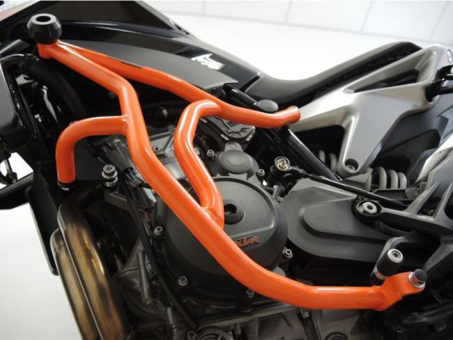 RD-Moto Crash frames orange + slider for KTM 790 Duke 2018+ / 890 Duke 2020+