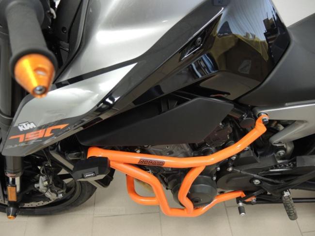 RD-Moto Crash frames orange  + slider SLDM for KTM 790 Duke 2018+ / 890 Duke 2020+