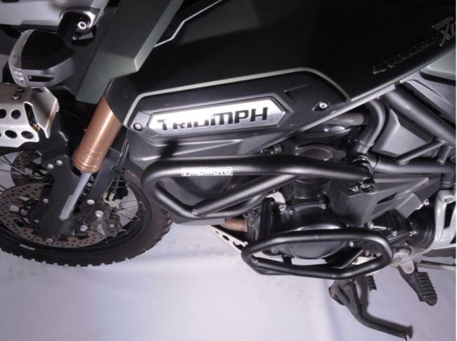 RD-Moto Crash frames upper position black matt structured for Triumph Tiger 1200 Explorer  / XC  2011-15