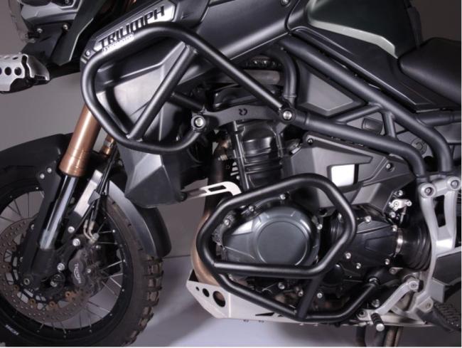 RD-Moto Crash frames upper position black matt structured for Triumph Tiger 1200 Explorer  / XC  2011-15