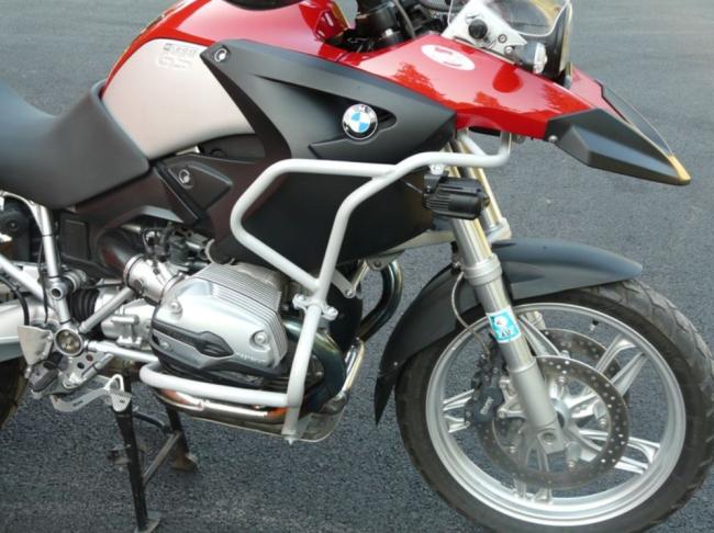 RD-Moto Crash frames  - cylinder protection + upper part silver for BMW R1200GS Adventure 2004 - 2007