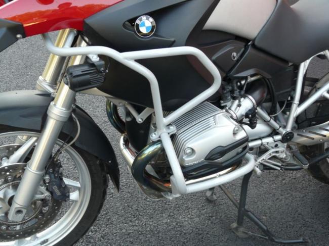 RD-Moto Crash frames  - cylinder protection + upper part silver for BMW R1200GS Adventure 2004 - 2007