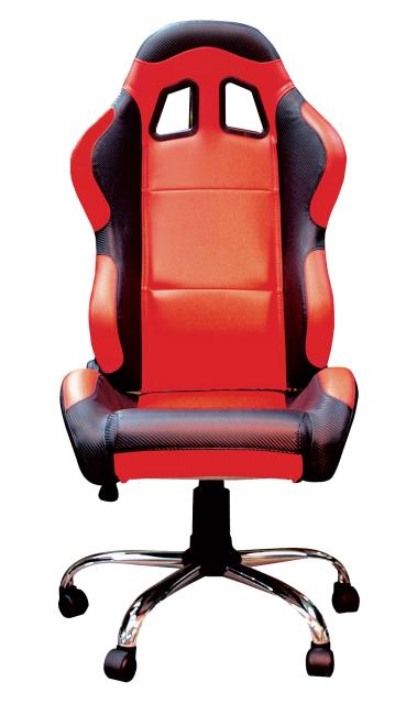 Drehstuhl im Motorrad Style  rot / schwarz ohne Logo