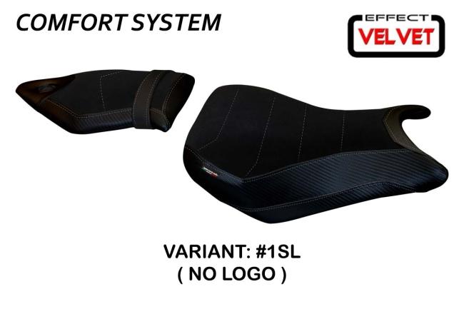Tappezzeria Italia Sitzbankbezug Model Vittoria Schwarz Effect Velvet Komfortsystem für BMW S1000RR 15-18