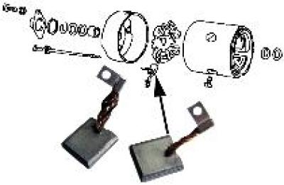 Carbon brushes, alternator 12V DC