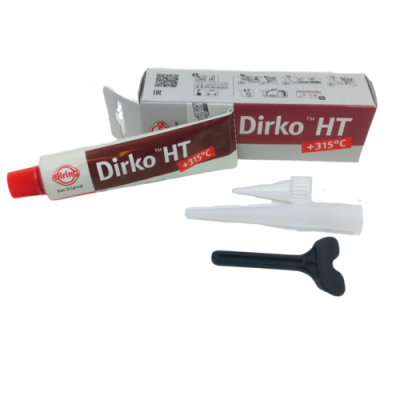 Permanently elastic, temperature-resistant silicone sealing compound Dirko HT red 70 ml (100ml:16,36EUR)