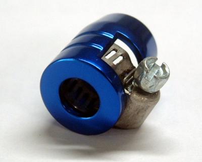 Grooved hose end 1/4"+5/16"ID Blue