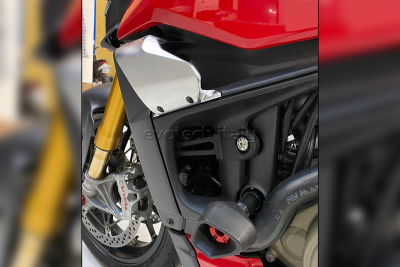 Evotech s.r.l  Rahmenabdeckung / Winglets  Alu für Ducati Streetfighter V4S 1100 - Rot (Paar)