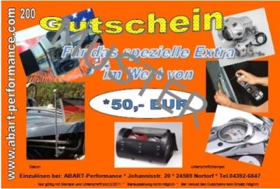 Gutschein für Zubehör im Wert von 50,00 EUR